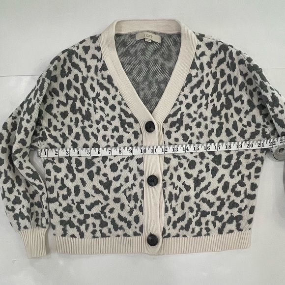 LOFT Black and Cream Leopard Print Sweater - Picture 4 of 10